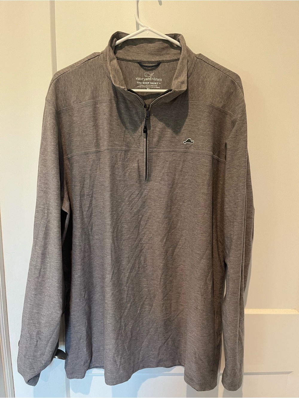 Vineyard Vines Heather Gray Shep Shirt Quarter-Zip XL